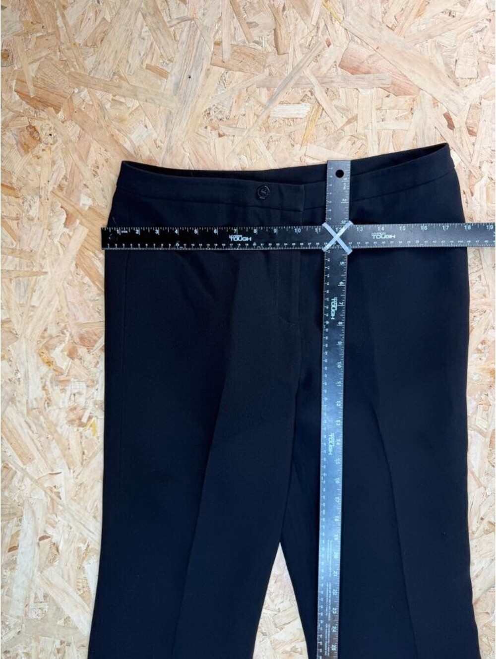 Black Wool Blend Dress Pants Womens Size 10 Wide Leg Trouser - Picture 8 of 16
